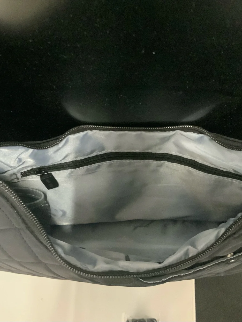 Quilted Black Shoulder Bag with Silver Accents - Picture 4 of 10